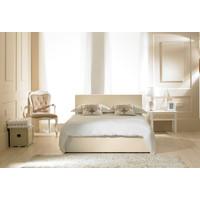 Madrid Ivory Faux Leather Ottoman Bed Super King Size
