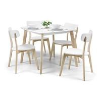 Manor Oak and White 90cm Square Dining Table and Chairs