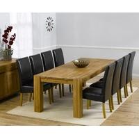 madrid 240cm solid oak dining table with rustique chairs