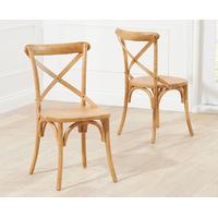 Marseille French Style Cross Back Dining Chairs - Pair