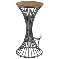 Maples Bar Stool In Wooden Seat With Metal Frame