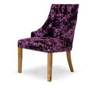 Malmo Purple Scoop Back Deep Crushed Velvet Dining Chairs