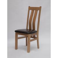 maria bycast leather solid oak dining chairs