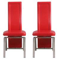 manhattan plain red dining chairs in a pair