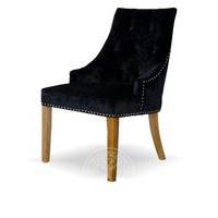 Malmo Black Scoop Back Crushed Velvet Dining Chairs