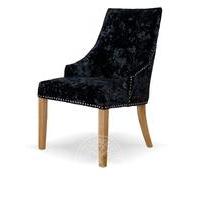Malmo Black Scoop Back Deep Crushed Velvet Dining Chairs