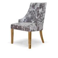 Malmo Silver Scoop Back Deep Crushed Velvet Dining Chairs
