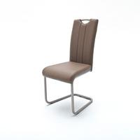 Marie Cantilever Dining Chair In Cappuccino Faux Leather