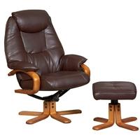 Malai Nut Brown Recliner and Footstool