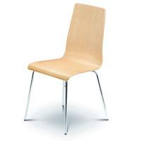 Mandy Dining Chair In Maple With Chrome Legs
