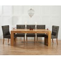 Madrid 240cm Solid Oak Dining Table with Safia Fabric Chairs