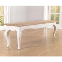 Marco Wooden Dining Bench In In Acacia And Ivory