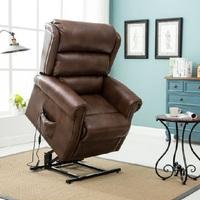 Manningham Rise And Recliner Chair In Brown Faux Leather