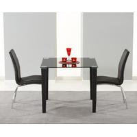 Madison 90cm Black Glass Dining Table with Cavello Chairs