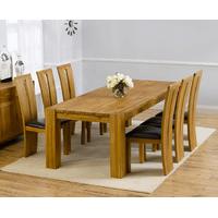 madrid 200cm solid oak dining table with montreal chairs