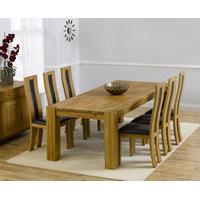 madrid 200cm solid oak dining table with toronto chairs