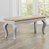Marco Wooden Dining Bench In In Acacia And Grey