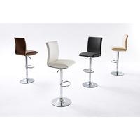 maike bar stool in faux leather with chrome base