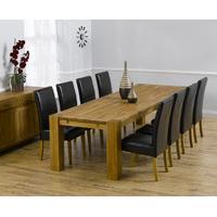 madrid 300cm solid oak dining table with rustique chairs