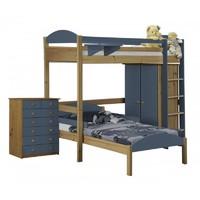 Maximus L Shape Antique Long High Sleeper Set 2 with Blue