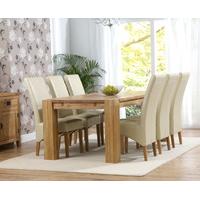 Madrid 200cm Solid Oak Extending Dining Table with Cream Cannes Chairs