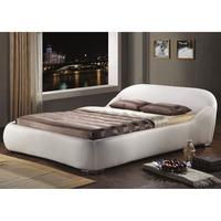 Manhattan White Faux Leather Double Bed