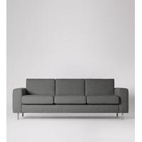 Malvern Three-seater Sofa in Dime Grey House Weave, Steel Feet