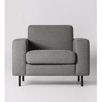 Malvern Chair in Light Grey Wool, Black Feet