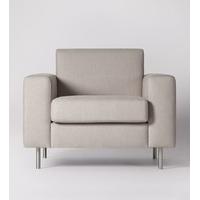 Malvern Chair in Harbour Grey Linen Blend, Steel Feet