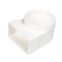 Manrose White Round to Flat Adaptor (H)54mm (W)110mm