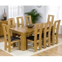 Mark Harris Barcelona Solid Oak 200cm Dining Set with 8 John Louis Brown Dining Chairs