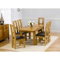 mark harris rustique solid oak 120cm extending dining set with 6 john  ...