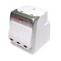Masterplug 3-Way Surge Protected Power Socket Adapter (White)