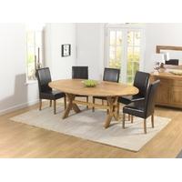 Mark Harris Avignon Solid Oak 165cm Extending Dining Set with 4 Rustique Brown Dining Chairs
