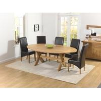 Mark Harris Avignon Solid Oak 165cm Extending Dining Set with 4 Roma Brown Dining Chairs