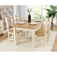 mark harris windsor painted cream with natural ash top 150cm dining se ...