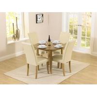 mark harris promo solid oak 90cm round extending dining set with 4 atl ...