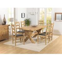 Mark Harris Avignon Solid Oak 165cm Extending Dining Set with 6 Valencia Brown Dining Chairs