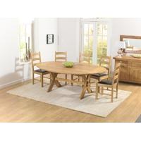 Mark Harris Avignon Solid Oak 165cm Extending Dining Set with 4 Valencia Brown Dining Chairs