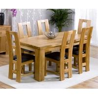 Mark Harris Barcelona Solid Oak 180cm Dining Set with 6 John Louis Brown Dining Chairs