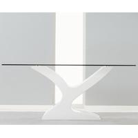 Mark Harris Natalie White High Gloss Glass Top Dining Table - 180cm