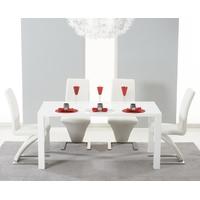 mark harris hereford white high gloss dining set with 4 white hereford ...