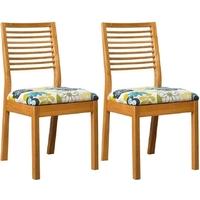 Mark Webster Geo Oak Dining Chair with Fabric Seat Pad (Pair)