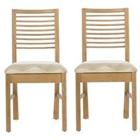 Mark Webster Ava Oak Dining Chair with Fabric Seat Pad (Pair)
