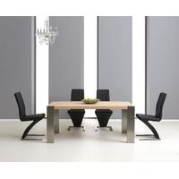 Mark Harris Knightsbridge Oak 180cm Extending Dining Set with 4 Malibu Black Dining Chairs