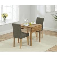 Mark Harris Promo Solid Oak 70cm Rectangular Extending Dining Set with 2 Maiya Brown Dining Chairs