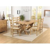 Mark Harris Avignon Solid Oak 165cm Extending Dining Set with 6 Valencia Cream Dining Chairs