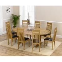 Mark Harris Cavanaugh Oak 165cm Extending Dining Set with 8 Monte Carlo Brown Dining Chairs