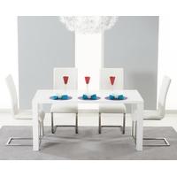 Mark Harris Hereford White High Gloss Dining Set with 4 White Malibu Dining Chairs
