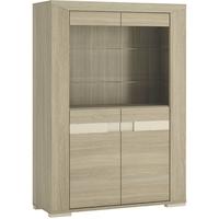 madras champagne melamine glazed display cabinet 4 door